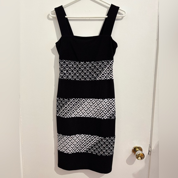Frank Lyman Design Dresses & Skirts - ❌SOLD Frank Lyman Design Black & White Sequin Panel Sheath Dress - Size 4